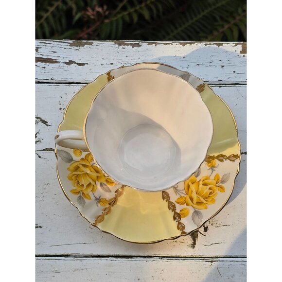 Margaret Rose Royal Standard Bone China Teacup & Saucer Set Yellow Floral Englan - Picture 6 of 9